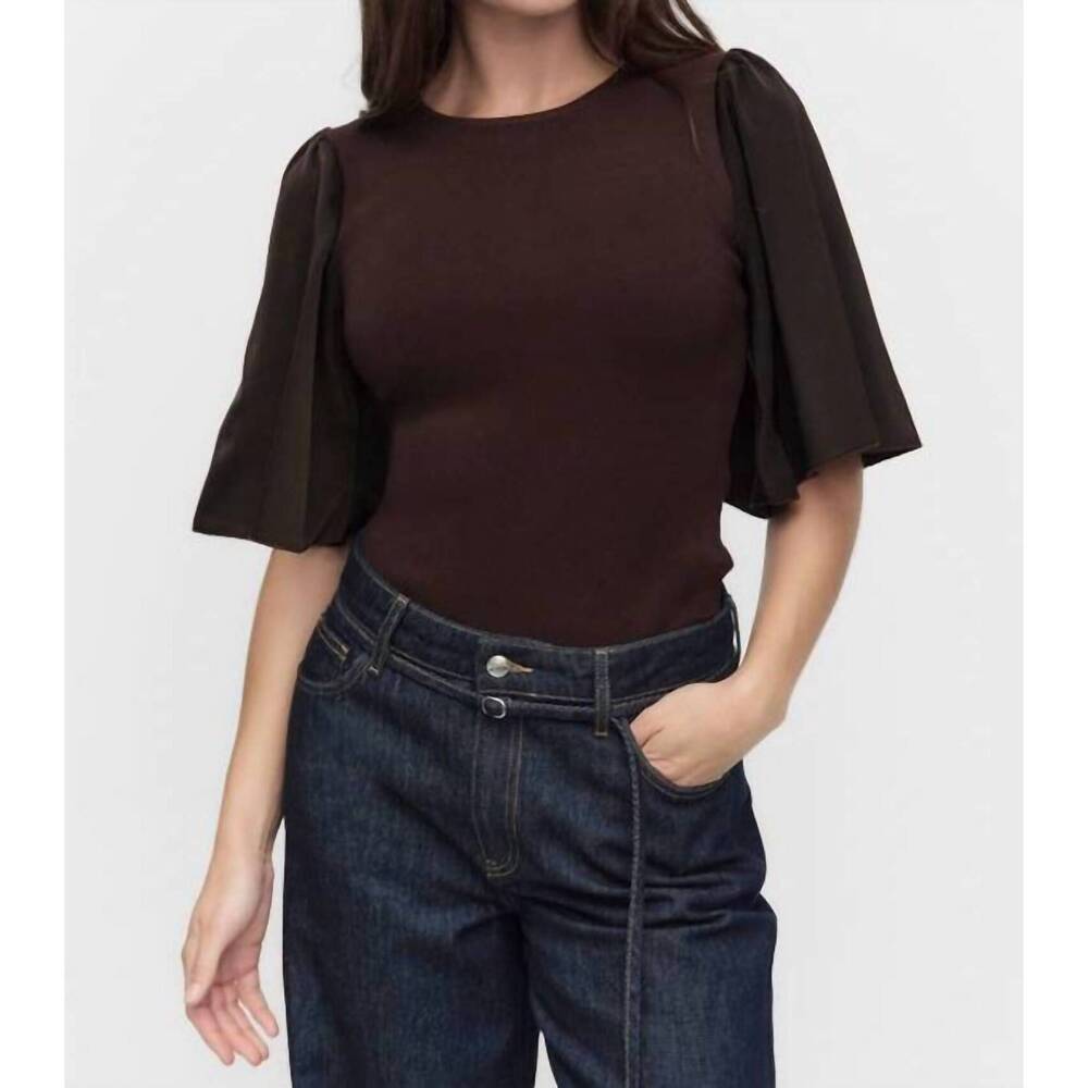 NEW GESTUZ sama fine knit top in molé